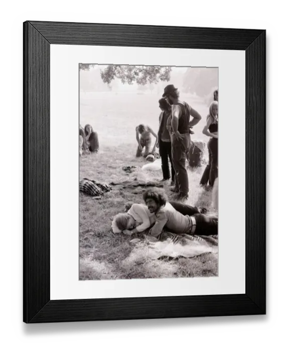 Framed Print : Hippy Festival Windsor Great Park August 1972 Groups of hippies from all