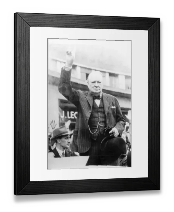 Framed Print : Cyril Davies left bodyguard to Winston Churchill during an election campaign