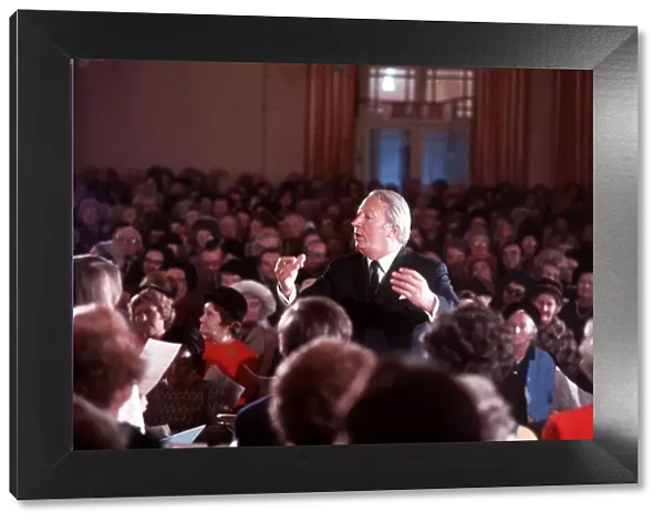 Prime Minister Edward Heath conducting Broadstairs annual carol concert in 1971