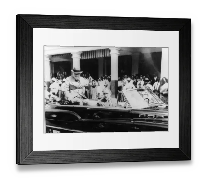 Framed Print : Cyril Davies Winston Churchills bodyguard driving him through Kingston Jamaica receiving