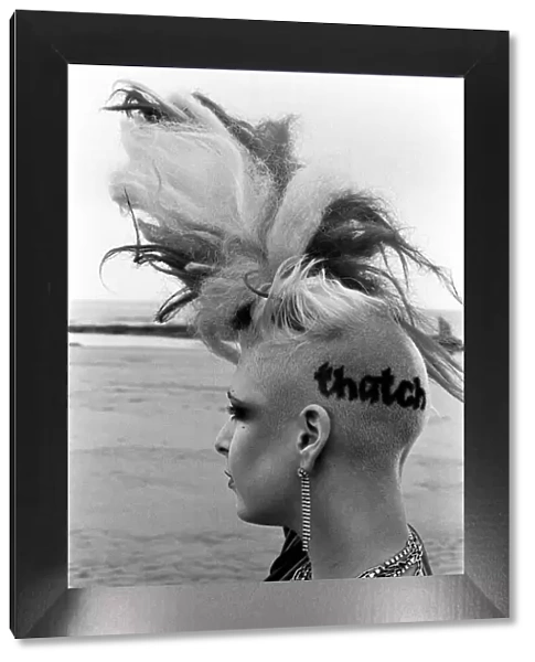 Sharon McArthur hairdresser with punk hairstyle, 13th October 1984