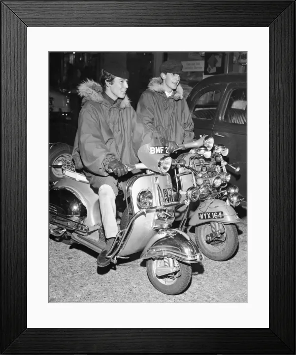 Framed Print : Youth Culture Mods and Rockers October 1963 Two Mods sit on their motor Scooters Framed Print : Youth Culture Mods and Rockers October 1963 Two Mods sit on their motor Scooters