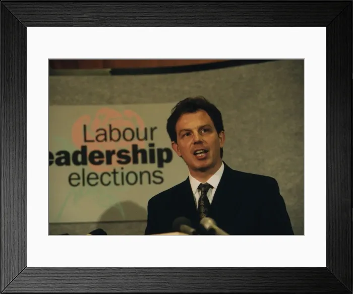 Framed Print : Tony Blair MP Labour speaking at Labour leadership elections 1994 Framed Print : Tony Blair MP Labour speaking at Labour leadership elections 1994