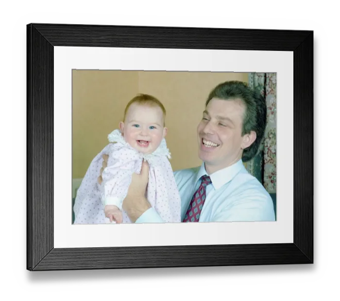 Framed Print : Tony Blair future labour prime minister with his daughter Kathryn December 1988 Framed Print : Tony Blair future labour prime minister with his daughter Kathryn December 1988