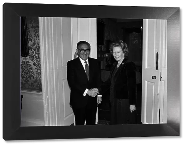 Margaret Thatcher British Prime Minister - Dec 1986 and Henry Kissinger