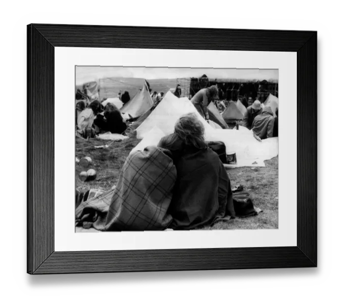 Framed Print : Pop Festival July 1974 Buxton Pop Pestival Music A couple share their sleeping bags