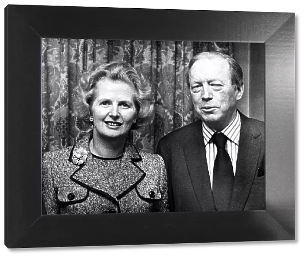 Conservative Party leader Margaret Thatcher March 1979 with Airey Neave Tory spokesman