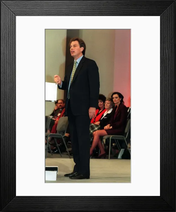 Framed Print : Tony Blair Labour Leader MP giving his keynote speech at the Labour Party Conference with Framed Print : Tony Blair Labour Leader MP giving his keynote speech at the Labour Party Conference with