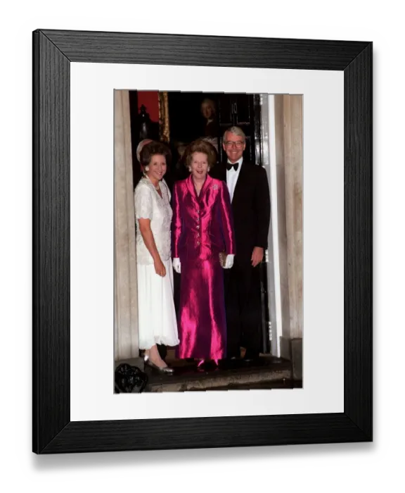 Framed Print : Margaret Thatcher with John Major MP Prime Minister and wife Norma Major outside 10 Framed Print : Margaret Thatcher with John Major MP Prime Minister and wife Norma Major outside 10