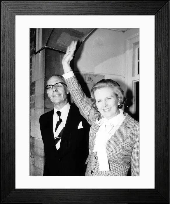 Framed Print : Margaret Thatcher prime minister with her husband Dennis. March 1979 Framed Print : Margaret Thatcher prime minister with her husband Dennis. March 1979