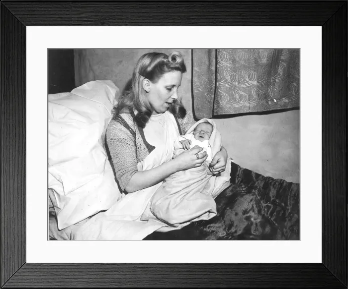 Framed Print : Peace baby Victor Edward born on VE Day Name celebrates the end of WW2