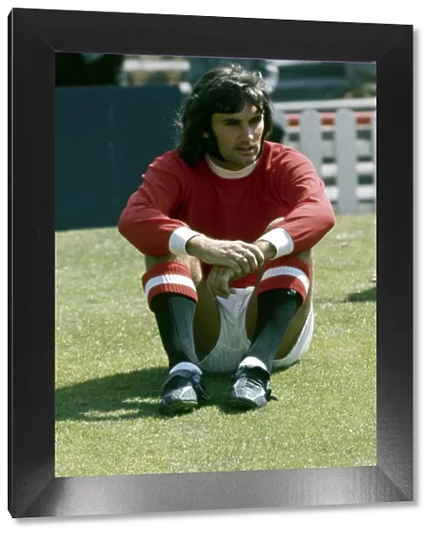 Manchester United footballer George Best at a training session for his club April