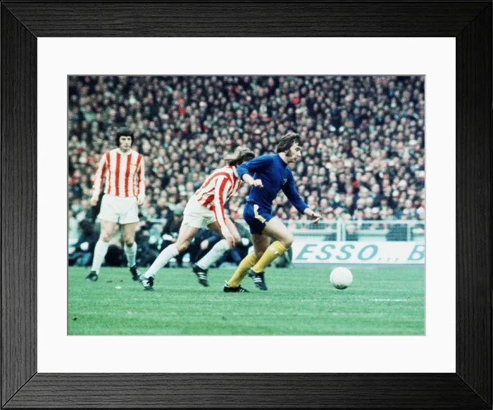 Framed Print : 1972 League Cup Final at Wembley. Stoke City 2 v Chelsea 1