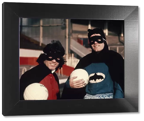 Liverpool stars Kevin Keegan and John Toshack dressed as Robin