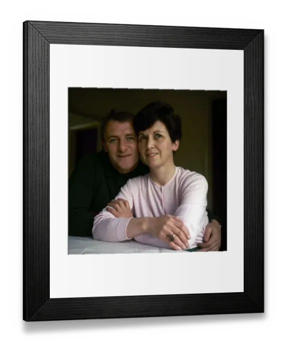 Framed Print : Chelsea manager Tommy Docherty at home with his wife May 1967