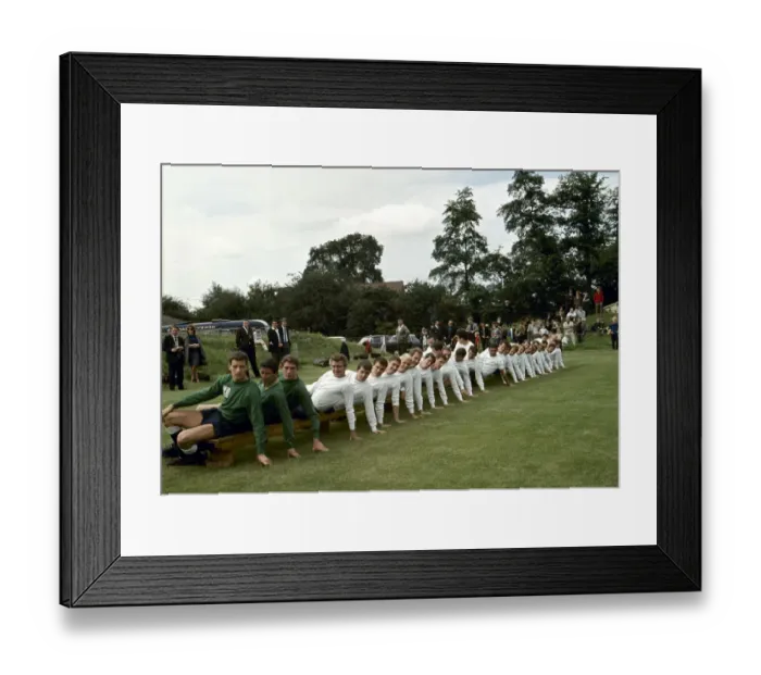 Framed Print : Tottenham Hotspur team in training session July 1965