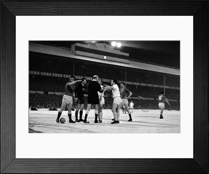 Framed Print : European Fairs Cup, Tottenham Hotspur 2 v. Benfica 1, First Leg at White Hart Lane Framed Print : European Fairs Cup, Tottenham Hotspur 2 v. Benfica 1, First Leg at White Hart Lane
