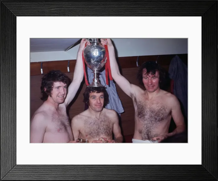 Framed Print : Liverpool players Chris Lawler, Ian Callaghan and Tommy Smith celebrate wiing the League Framed Print : Liverpool players Chris Lawler, Ian Callaghan and Tommy Smith celebrate wiing the League
