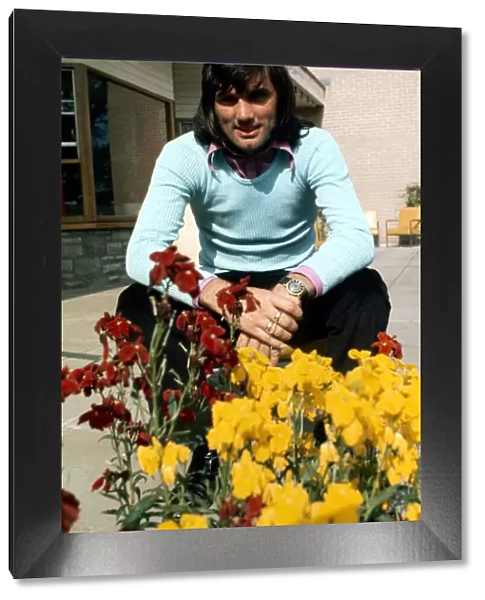 Manchester United and Northern Ireland footballer George Best outside the team hotel in