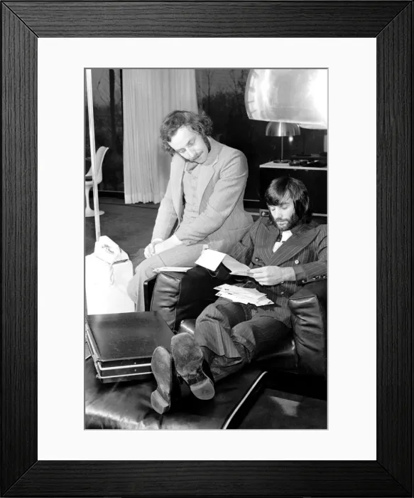 Framed Print : George Best and his business partner at his luxury home in Blossom Lane, Bramhall Framed Print : George Best and his business partner at his luxury home in Blossom Lane, Bramhall