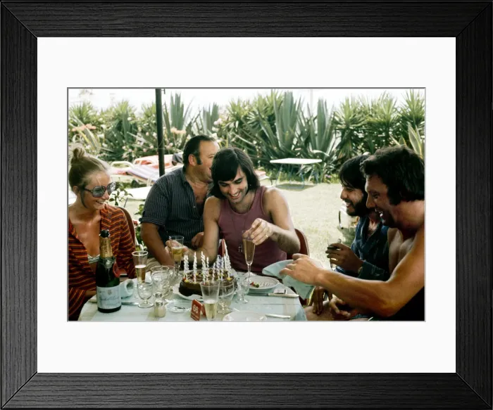 Framed Print : Footballer George Best celebrates his 26th birthday in Marbella