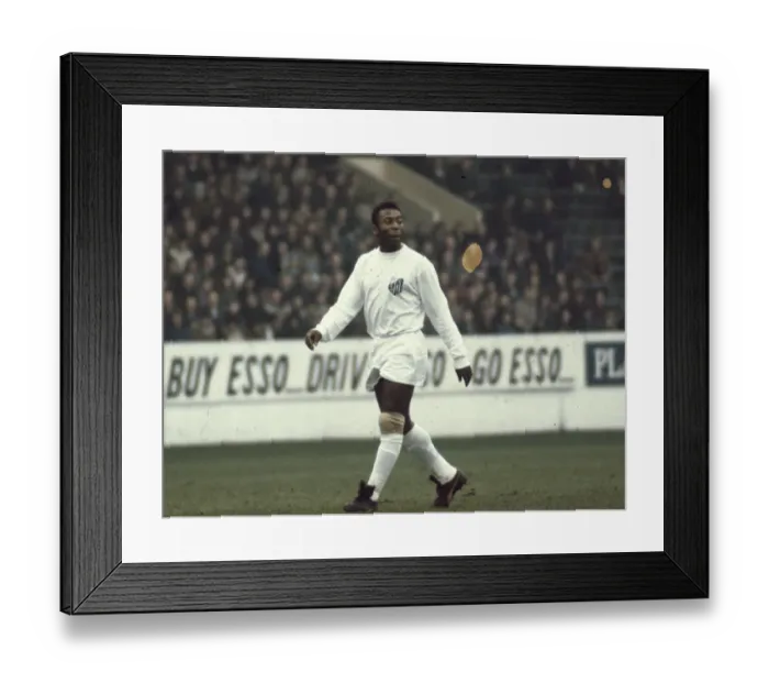 Framed Print : Legendary Brazilian footballer Pele in action for club side Santos during the match