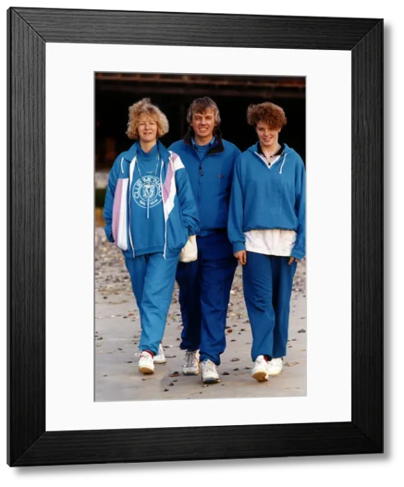 Framed Print : David Icke, former TV Sports Presenter and a founder of the Green Party with daughters