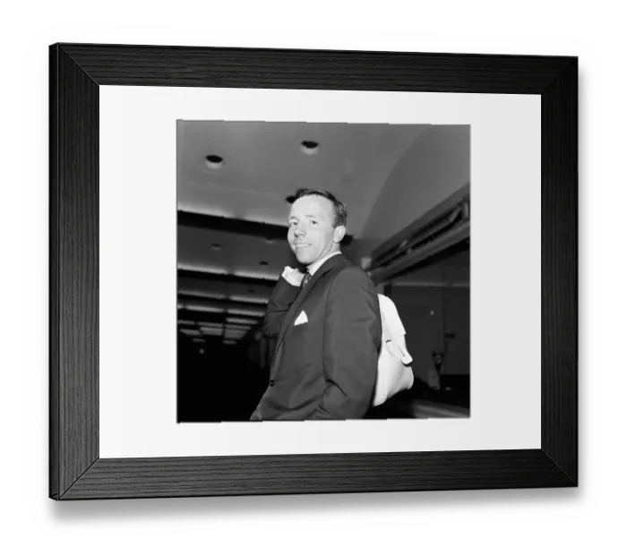 Framed Print : Nobby Stiles Football player for Manchester United seen here leaving for the Fairs Cup Framed Print : Nobby Stiles Football player for Manchester United seen here leaving for the Fairs Cup