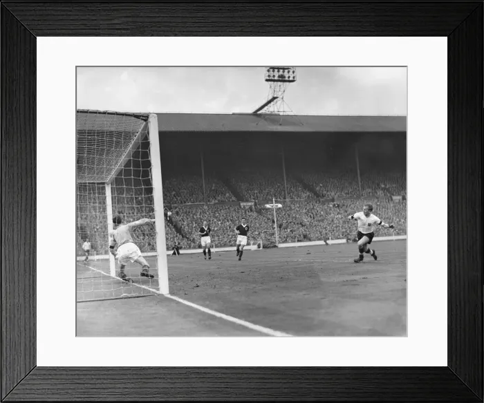 Framed Print : Bobby Charlton scores the only goal in the England v Scotland home international match