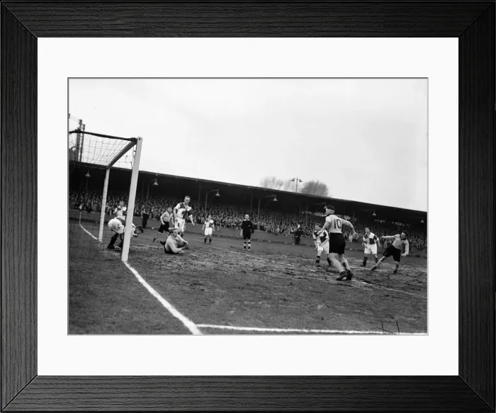 Framed Print : Hull City strikers seen here in a goal mouth melee during their FA Cup 5th round match Framed Print : Hull City strikers seen here in a goal mouth melee during their FA Cup 5th round match