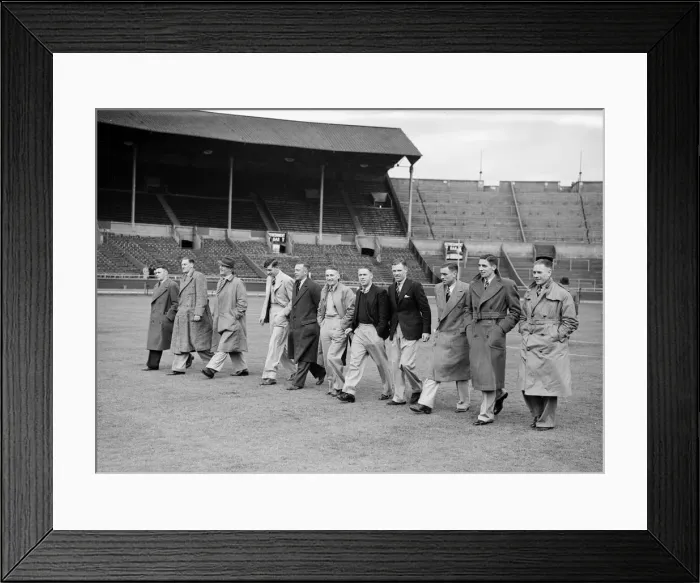 Framed Print : Preparations at Wembley stadium the day before the 1938 FA Cup Final between Huddersfield Framed Print : Preparations at Wembley stadium the day before the 1938 FA Cup Final between Huddersfield