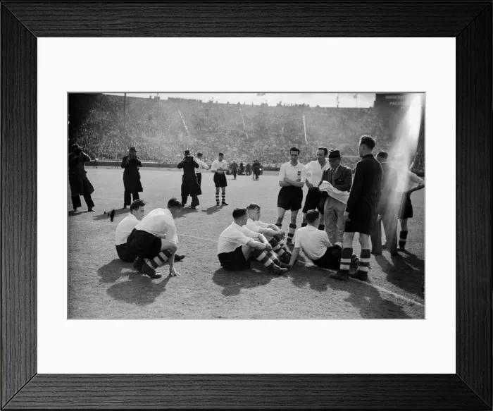 Framed Print : 1938 FA Cup Final between Hudderfield Town and Preston North End football clubs
