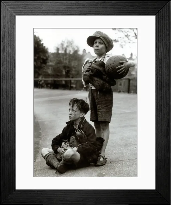 Framed Print : Children Sports Football Fred Abbs, 9 (in cap) and Ted Betts Framed Print : Children Sports Football Fred Abbs, 9 (in cap) and Ted Betts