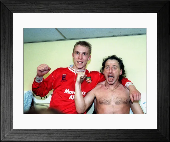 Framed Print : FA Cup Third Round match Wrexham 2 v Arsenal 1 Steve Watkins celebrates Framed Print : FA Cup Third Round match Wrexham 2 v Arsenal 1 Steve Watkins celebrates