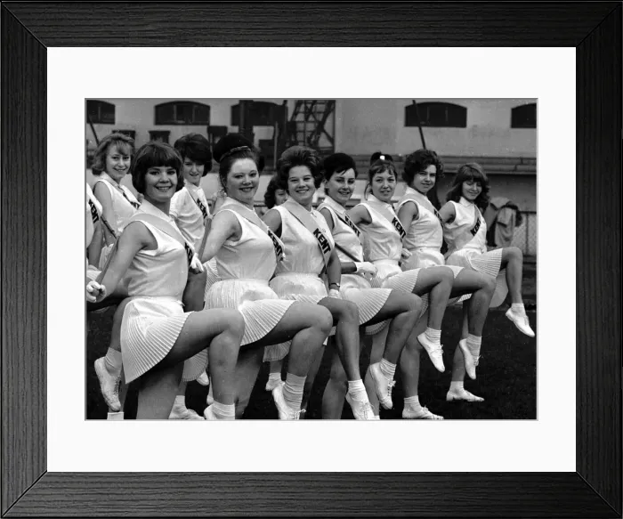 Framed Print : Drum Majorettes at Stamford Bridge home of Chelsea FC. They entertain fans at half time