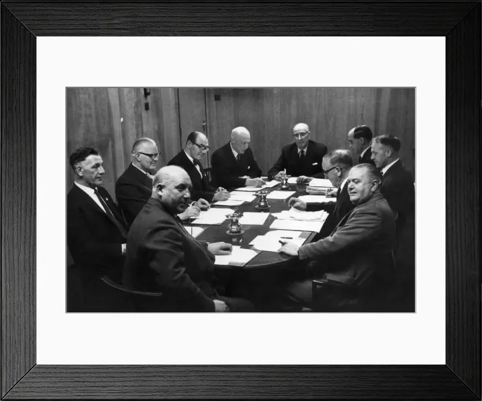 Framed Print : Board of Directors Liverpool FC April 1964. Left to right Framed Print : Board of Directors Liverpool FC April 1964. Left to right