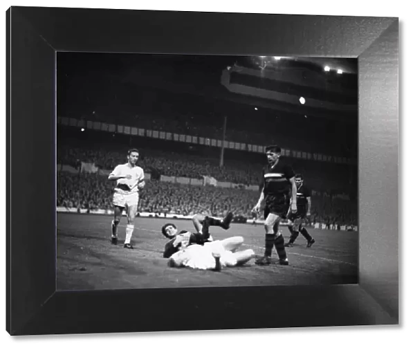 A goal incident during the Tottenham Hotspur v Gornik Zabrze European Cup tie played at