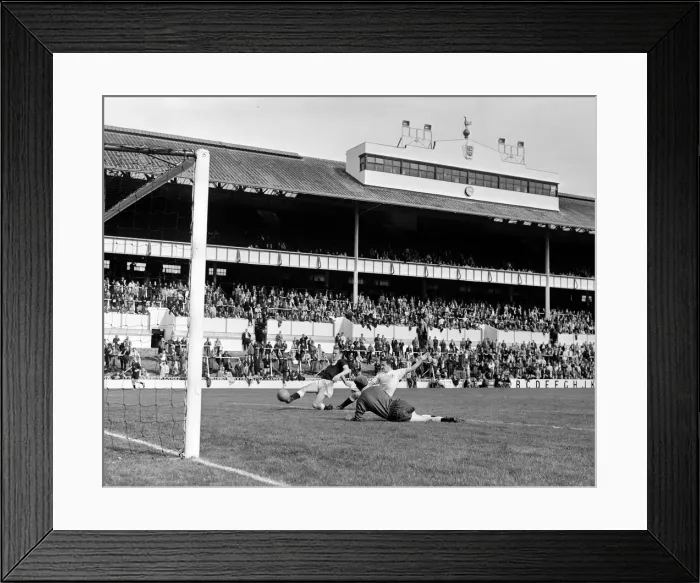 Framed Print : Tottenham Hotspur in action during a trial match at White Hart Lane Les Allen