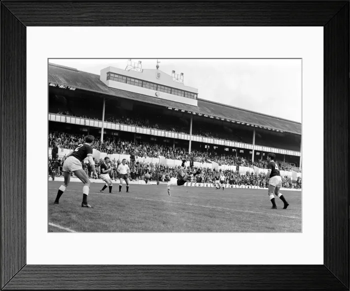 Framed Print : Tottenham Hotspur in action during a trial match at White Hart Lane Jimmy Greaves Framed Print : Tottenham Hotspur in action during a trial match at White Hart Lane Jimmy Greaves