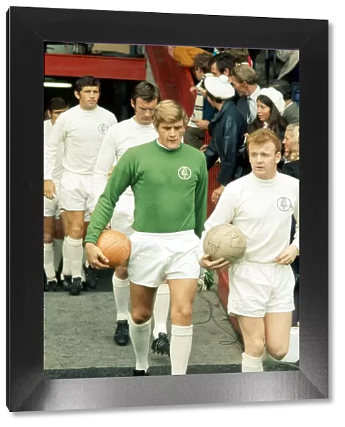 Leeds United captain Billy Bremner leads out his team before the league division one