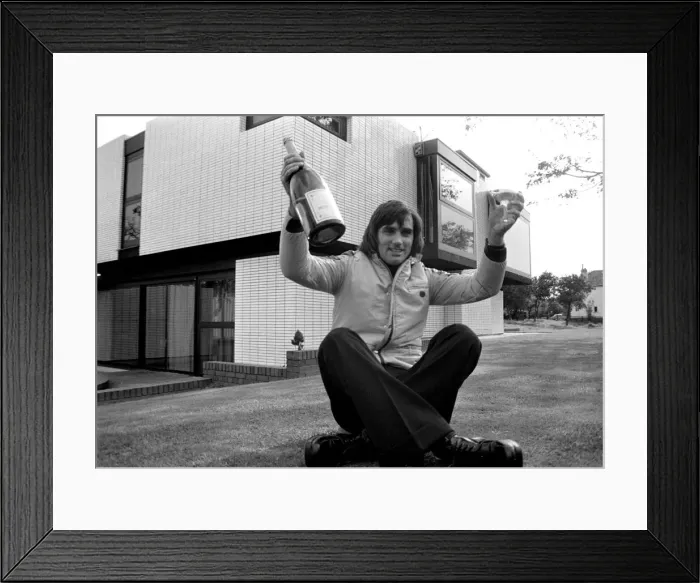 Framed Print : George Bests says farewell to his luxury home in Blossom Lane, Bramhall, Cheshire Framed Print : George Bests says farewell to his luxury home in Blossom Lane, Bramhall, Cheshire