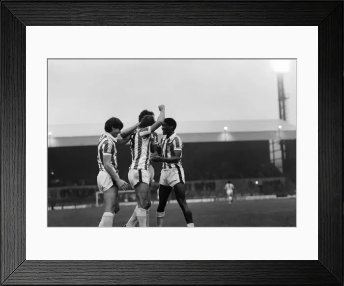 Framed Print : English League Division One match. Stoke 3 v Brighton and Hove Albion 0 Framed Print : English League Division One match. Stoke 3 v Brighton and Hove Albion 0
