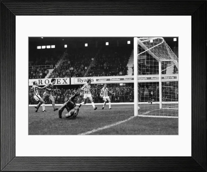 Framed Print : English League Division One match. Stoke 3 v Brighton and Hove Albion 0