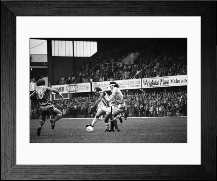 Framed Print : English League Division One match. Stoke 3 v Brighton and Hove Albion 0