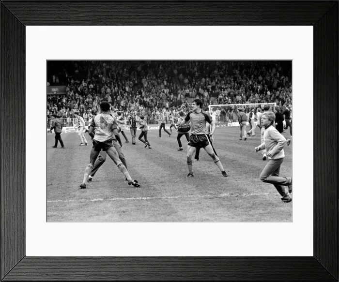 Framed Print : English League Division One match. Manchester City 0 v Luton Town 1. May 1983 MF11-29-073