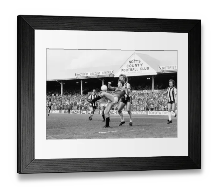 Framed Print : English League Division One match. Notts County 3 v Manchester United 2