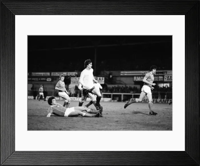 Framed Print : English League Division Two match. Wrexham 0 v Oldham Athletic 3. November 1981 MF04-31 Framed Print : English League Division Two match. Wrexham 0 v Oldham Athletic 3. November 1981 MF04-31