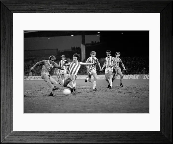 Framed Print : English League Division One match. Manchester City 1 v Stoke City 1. January 1982 MF05-27 Framed Print : English League Division One match. Manchester City 1 v Stoke City 1. January 1982 MF05-27