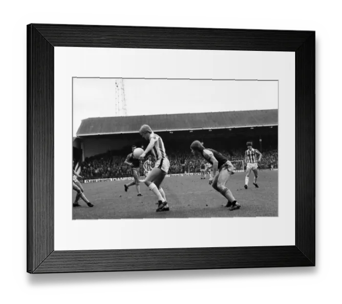 Framed Print : English League Division One match. Stoke City 2 v West Ham United 1