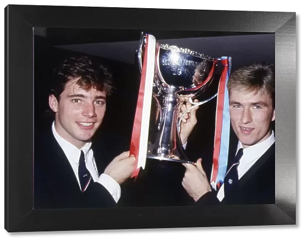 Ian Ferguson & Ally McCoist with trophy November 1988